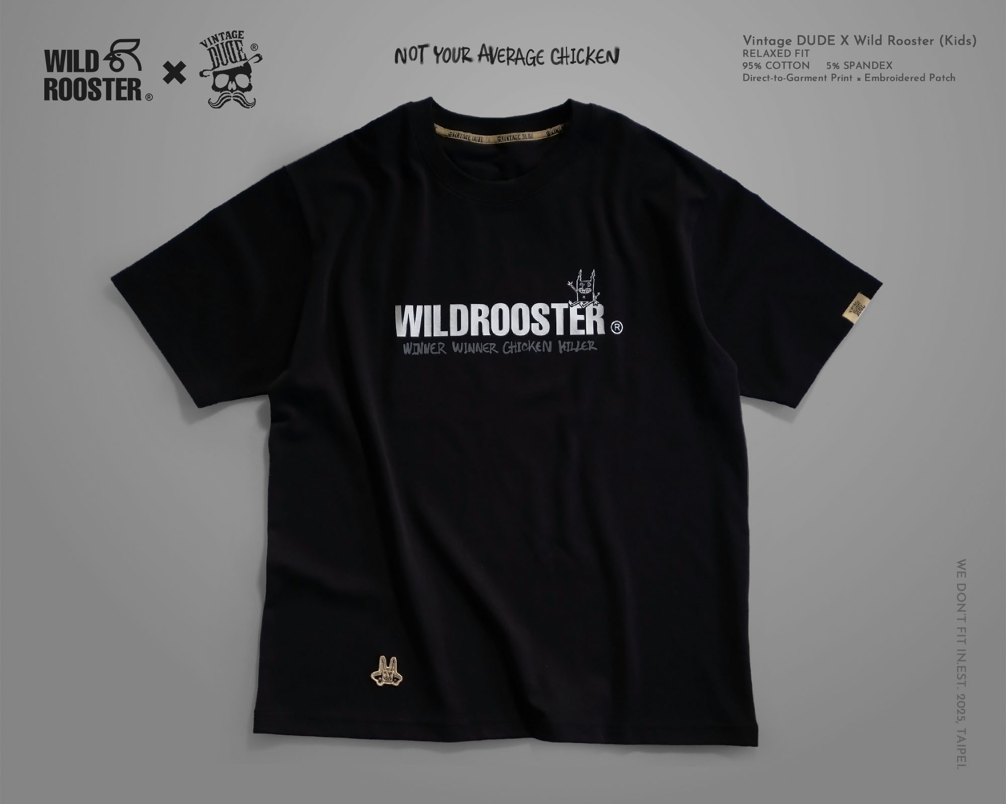 Wild Rooster × VINTAGE DUDE T-shirt (Adult) | oversize 大尺碼男裝