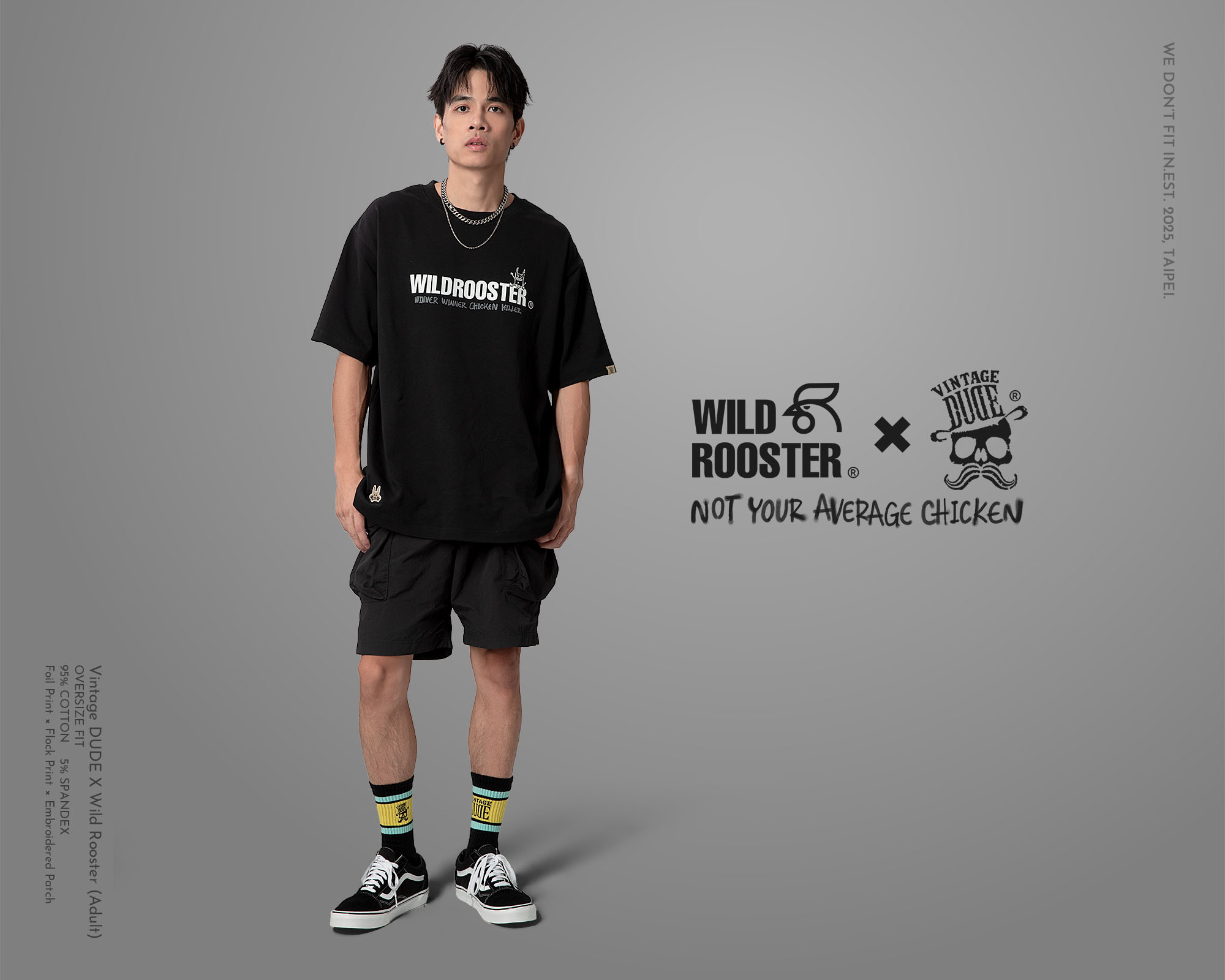 Wild Rooster × VINTAGE DUDE T-shirt (Adult) | oversize 大尺碼男裝