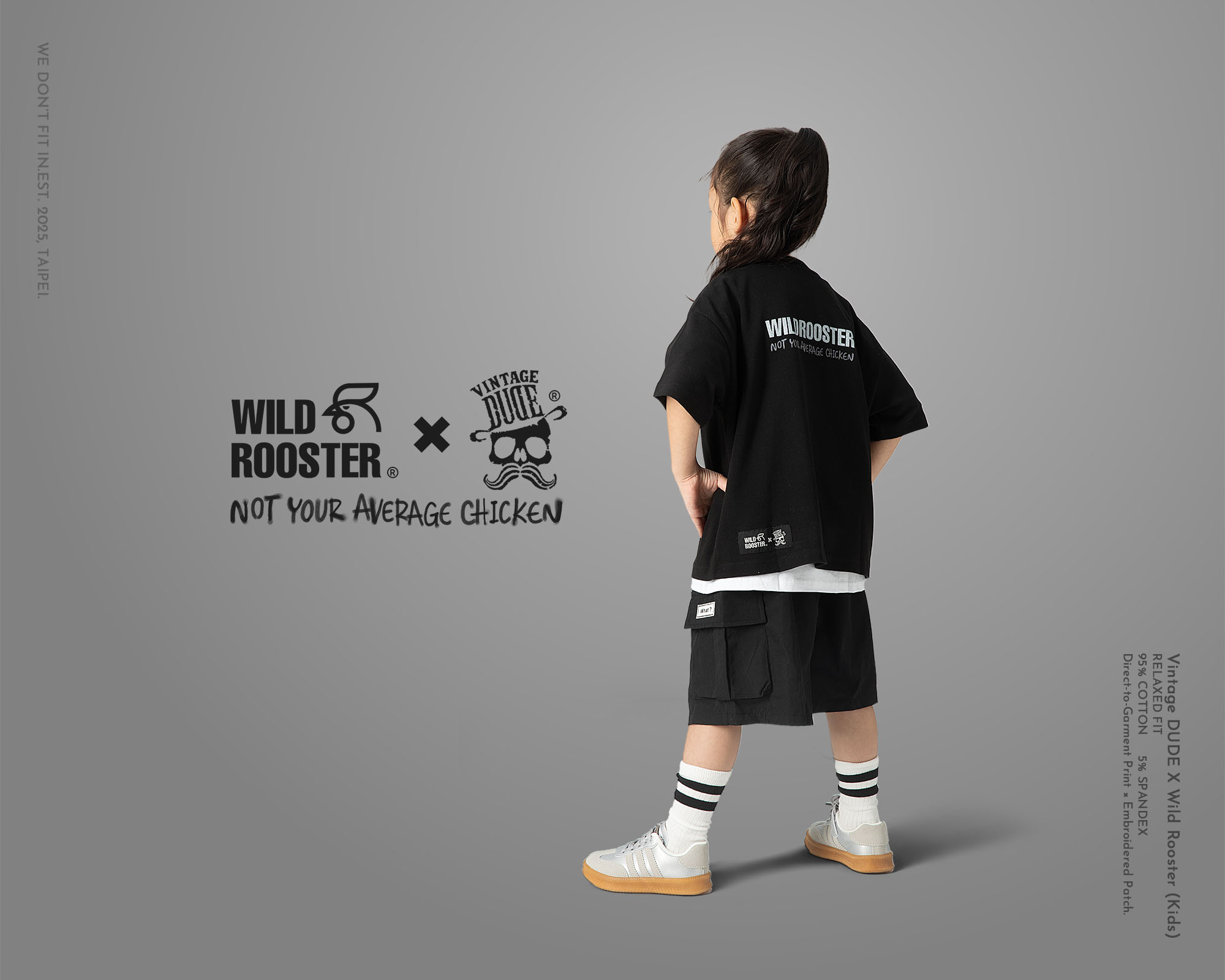 Wild Rooster × VINTAGE DUDE T-shirt (Kids) | oversize 大尺碼男裝