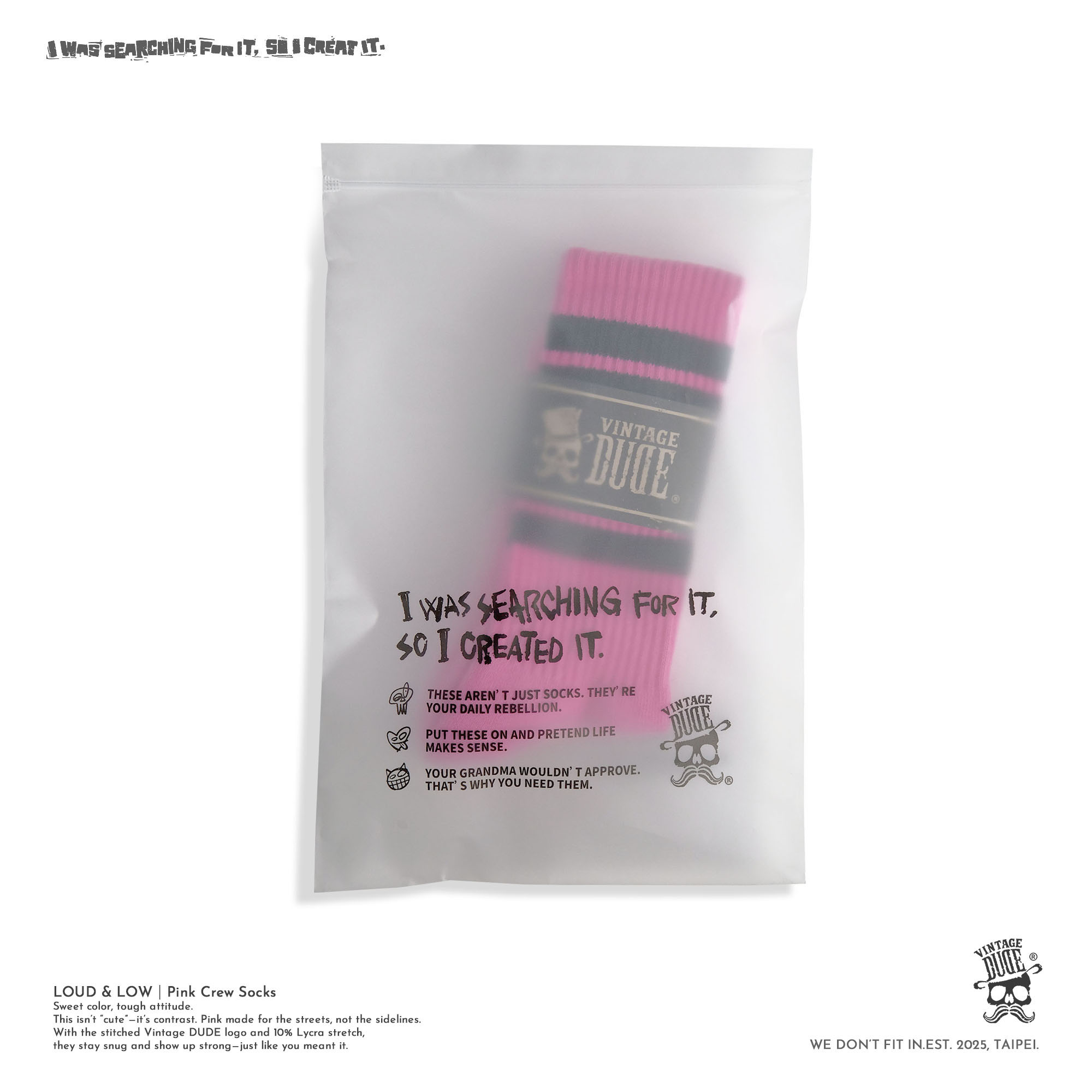 LOUD & LOW｜Pink Crew (PINK) | oversize 大尺碼男裝