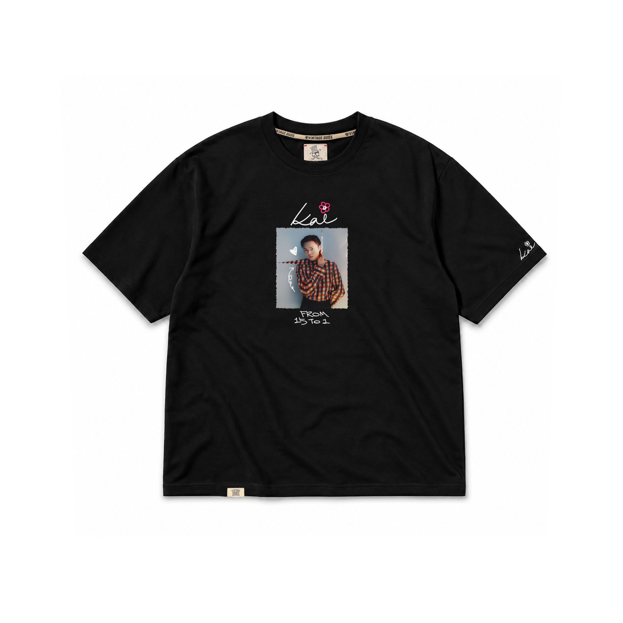 富凱與你臉踢踢｜黑色短袖T-Shirt | oversize 大尺碼男裝